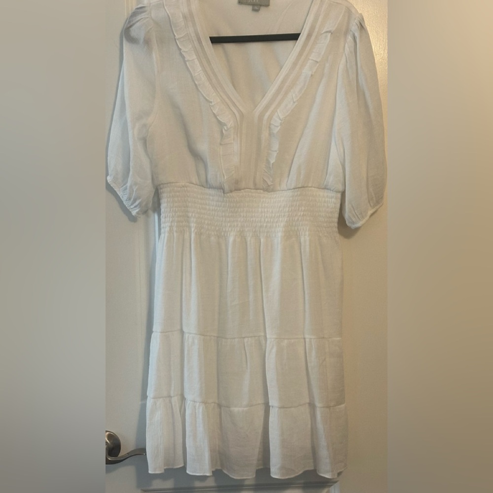 White Ruffled LadiesDress - Picture 2 of 4